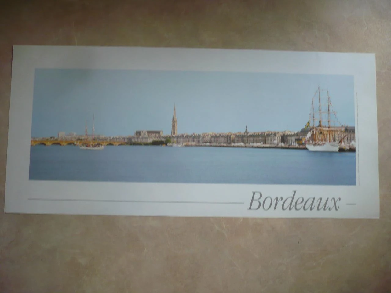 Affiche / Poster LE PORT DE BORDEAUX -  dimension 79,5 X 36,5